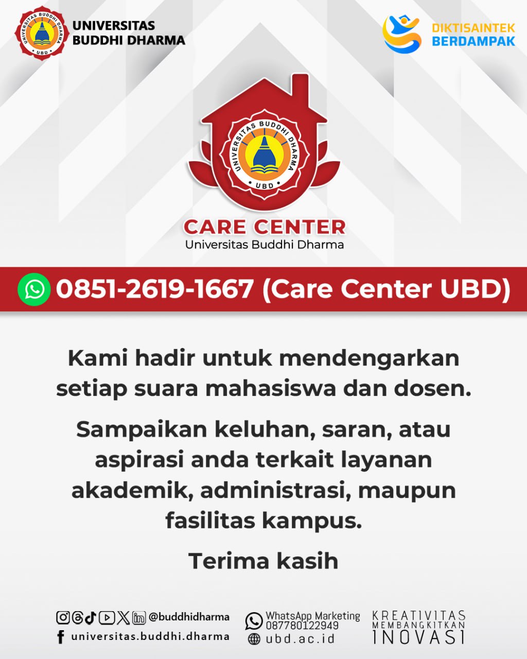 CARE CENTER Universitas Buddhi Dharma